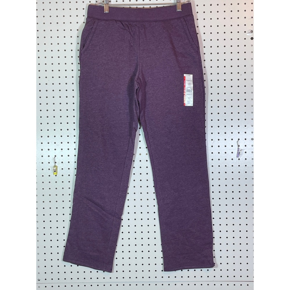 Time and Tru Womens Straight Leg Sweatpants Plum Heather Purple Small 4-6 NEW